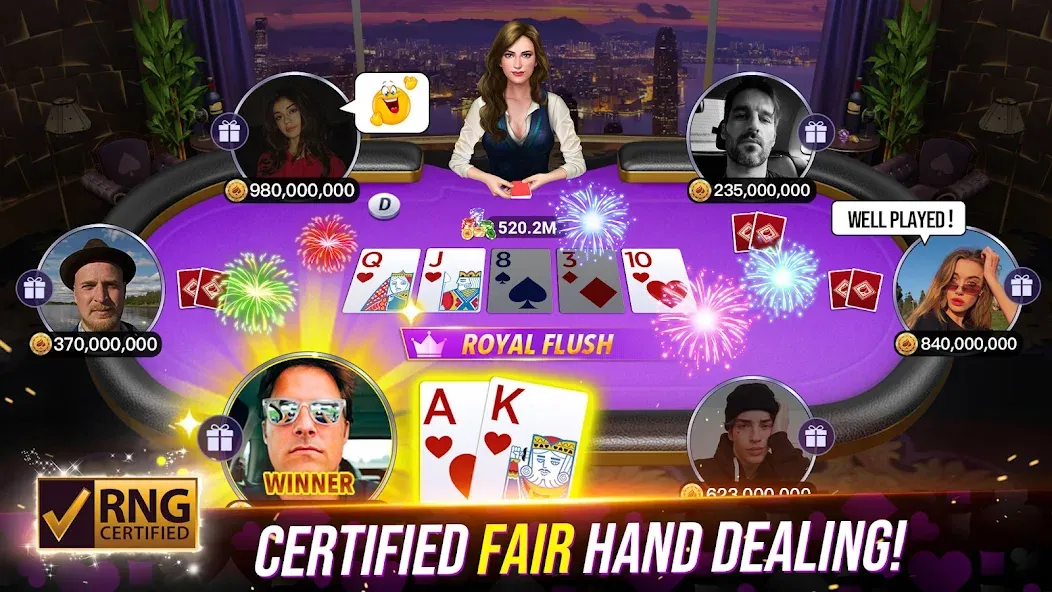 Poker Fever - Win your Fame (Покер Клаш)  [МОД Бесконечные монеты] Screenshot 1