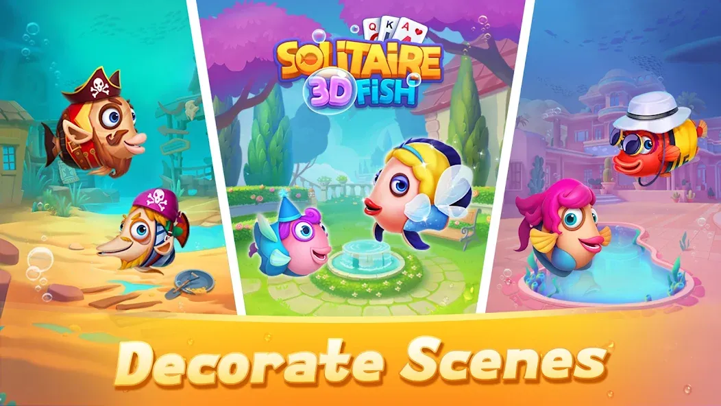 Solitaire 3D Fish  [МОД Menu] Screenshot 2