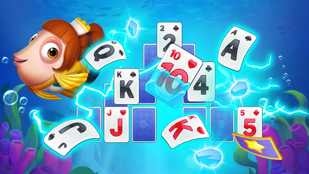 Solitaire TriPeaks Fish (Солитер ТриПикс Рыбка)  [МОД Unlocked] Screenshot 2