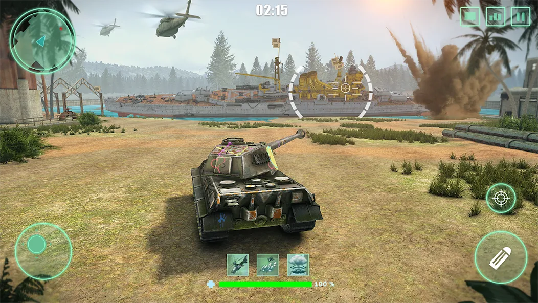 World Tanks War: Offline Games (Танковые военные машины Блиц)  [МОД Unlocked] Screenshot 1