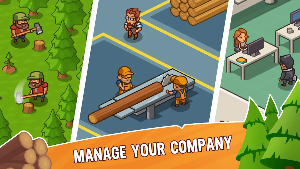 Lumber Inc Tycoon (Ламбер инк тайкун)  [МОД Много денег] Screenshot 2