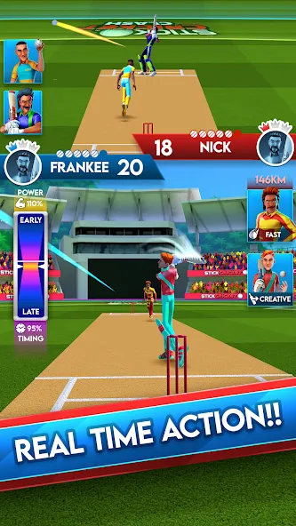 Stick Cricket Clash (тик Крикет Клаш)  [МОД Много денег] Screenshot 1