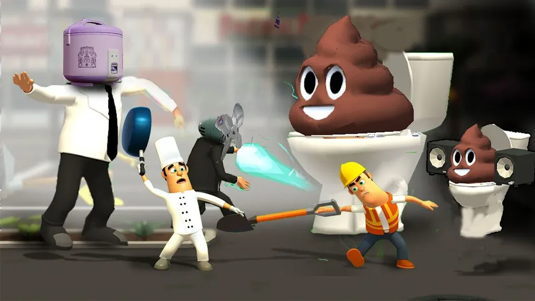 War Job: Toilet Battle (Вор Джоб)  [МОД Бесконечные монеты] Screenshot 1