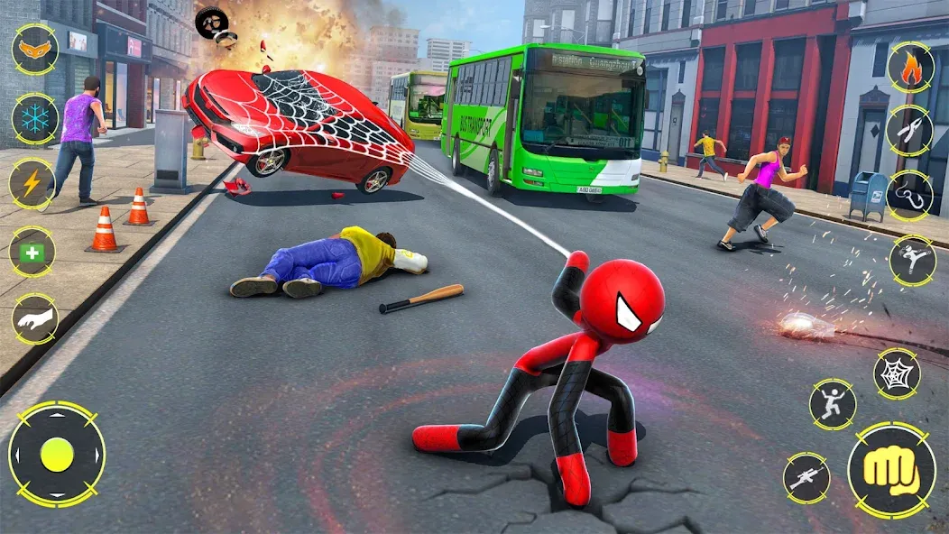 StickMan Rope Hero Spider Game (Стикмен Роуп Хиро Спайдер Гейм)  [МОД Все открыто] Screenshot 3