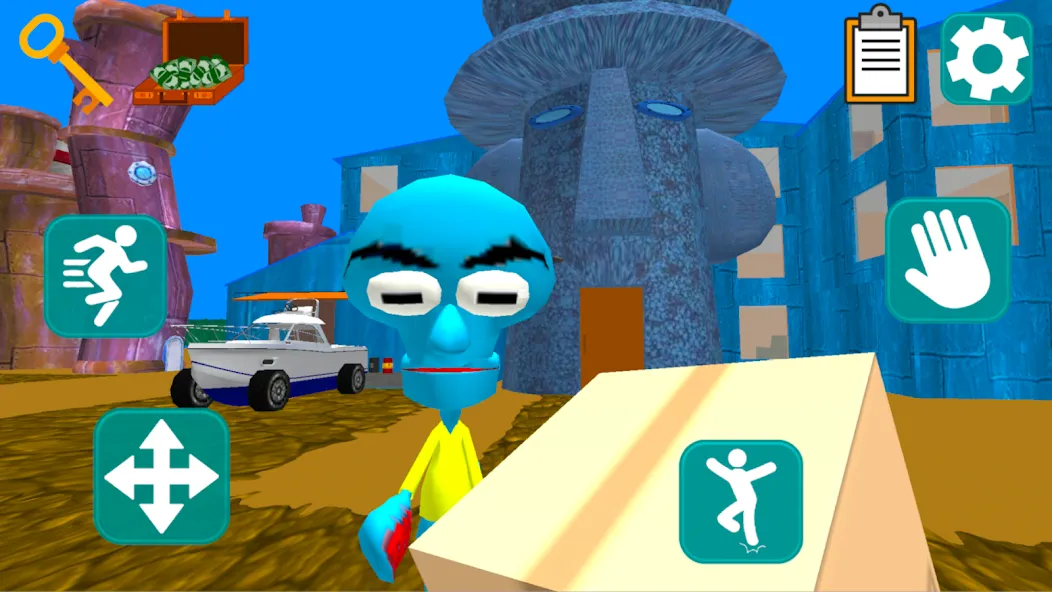 Squid Neighbor. Sponge Escape  [МОД Бесконечные деньги] Screenshot 1