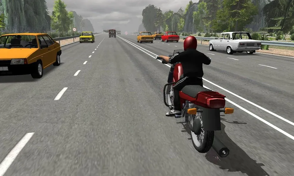 Russian Moto Traffic Rider 3D  [МОД Бесконечные монеты] Screenshot 1