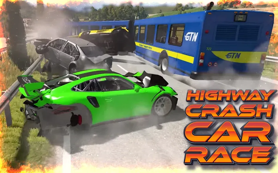 Highway Crash Car Race  [МОД Меню] Screenshot 3