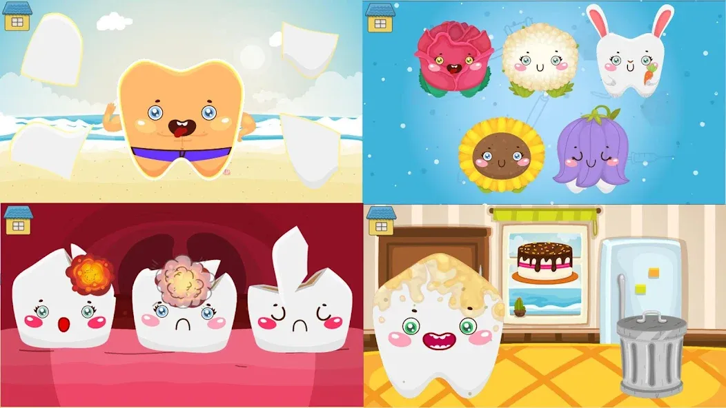 Funny Teeth kids dentist care!  [МОД Меню] Screenshot 1