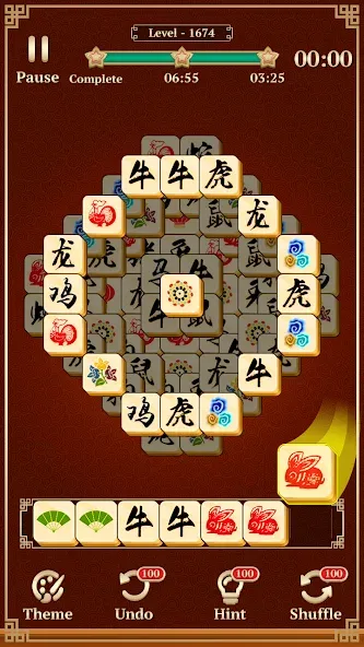 Mahjong Solitaire: 3 Tiles (Маджонг Классик)  [МОД Бесконечные монеты] Screenshot 4