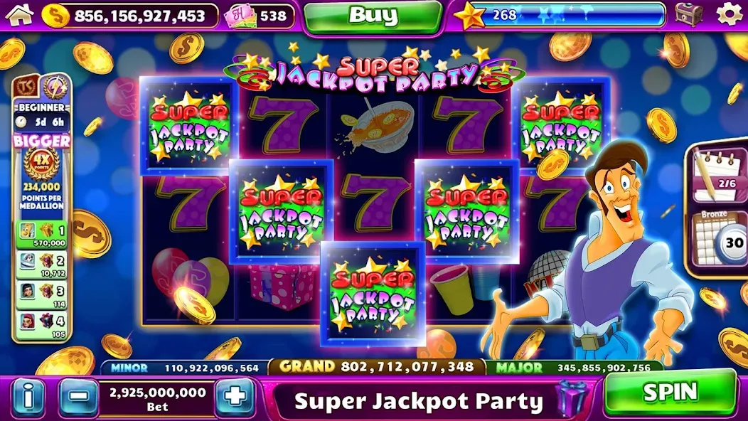 Jackpot Party Casino Slots (Джекпот Пати)  [МОД Unlocked] Screenshot 4