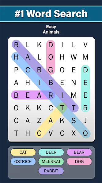 Word Search: Word Find (Ворд Срч)  [МОД Бесконечные деньги] Screenshot 1