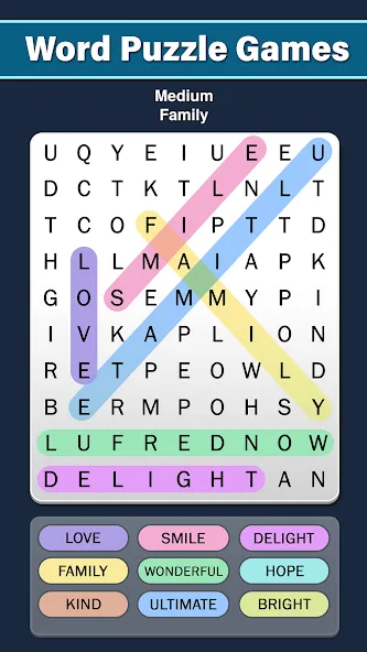 Word Search: Word Find (Ворд Срч)  [МОД Бесконечные деньги] Screenshot 2