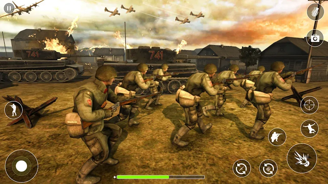 WW2 Survival Shooter :Gun fire (Вторая Мировая Война  )  [МОД Бесконечные монеты] Screenshot 2