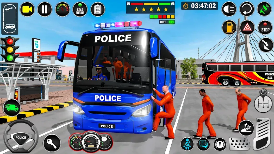 City Bus Simulator Bus Game 3D (Полицейский автобус симулятор)  [МОД Menu] Screenshot 3