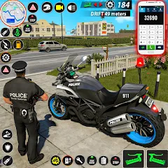 Скачать взломанную Police Moto Bike Chase Crime (Полицейская мотоциклетная погоня за преступником)  [МОД Mega Pack] - последняя версия apk на Андроид