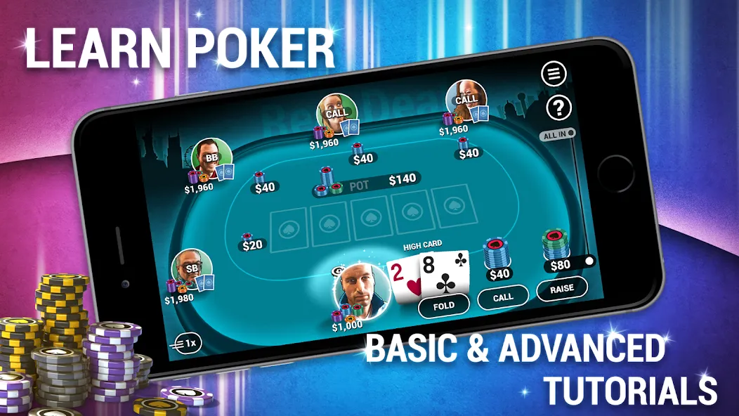 Learn How To Play Texas Poker  [МОД Меню] Screenshot 1