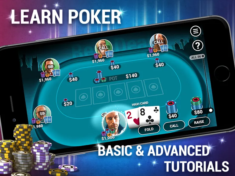 Learn How To Play Texas Poker  [МОД Меню] Screenshot 5