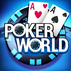 Скачать взлом Poker World, Offline TX Holdem (Покер Ворлд)  [МОД Бесконечные монеты] - последняя версия apk на Андроид