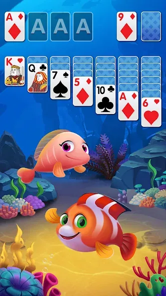 Solitaire Fish Klondike Card (Солитер Карточная игра Клондайк Фиш)  [МОД Unlimited Money] Screenshot 1