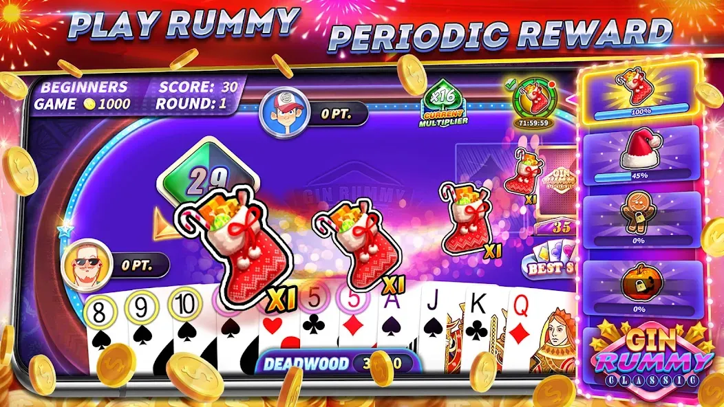 Gin Rummy Online & Offline  [МОД Menu] Screenshot 1