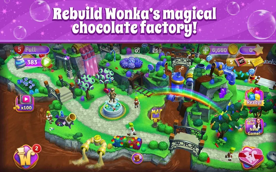 Wonka's World of Candy Match 3  [МОД Unlimited Money] Screenshot 1