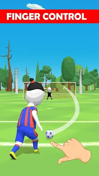 Stickman Freekick: Soccer game  [МОД Unlimited Money] Screenshot 1