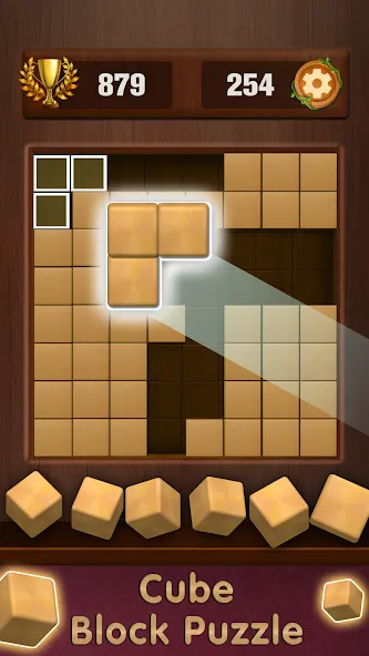 Wooden Cube Block Puzzle (Деревянный кубик головоломка)  [МОД Меню] Screenshot 4