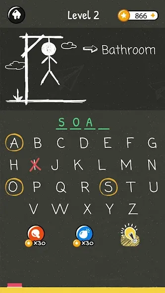 Hangman Words:Two Player Games  [МОД Бесконечные деньги] Screenshot 3