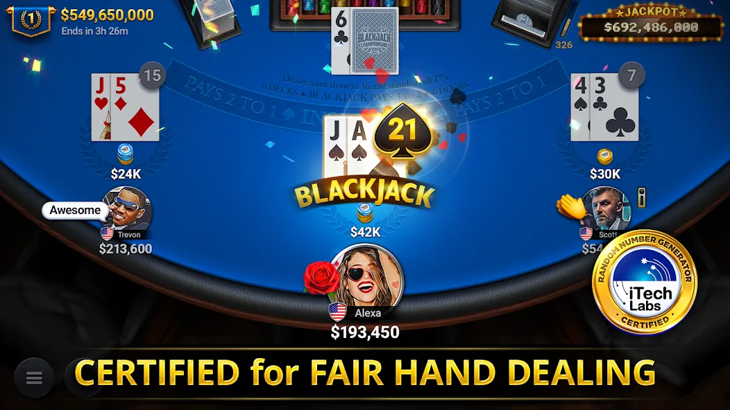 Blackjack Championship (Блэкджек Чемпионат)  [МОД Menu] Screenshot 1