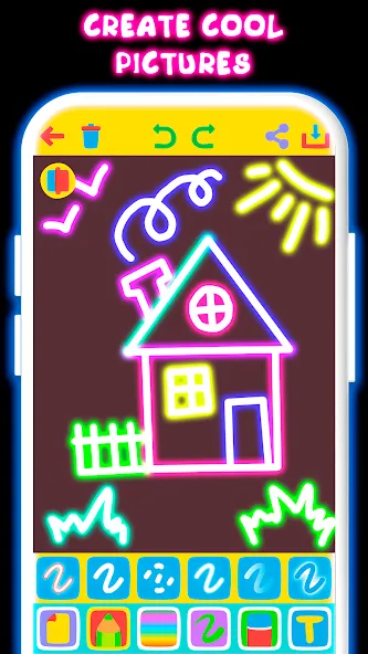 Drawing For Kids - Glow Draw  [МОД Все открыто] Screenshot 1