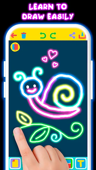 Drawing For Kids - Glow Draw  [МОД Все открыто] Screenshot 3