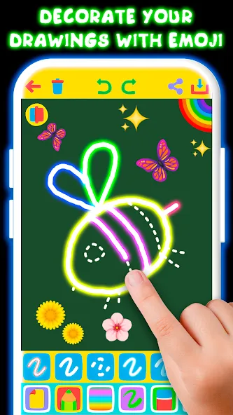 Drawing For Kids - Glow Draw  [МОД Все открыто] Screenshot 5