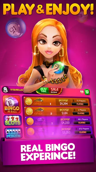 Bingo 90 Live : Vegas Slots (Бинго 90 Лайв)  [МОД Меню] Screenshot 1