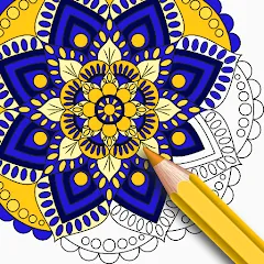 Скачать взломанную Mandala Coloring Book Game (Мандала Книга раскрасок  Игра)  [МОД Mega Pack] - полная версия apk на Андроид