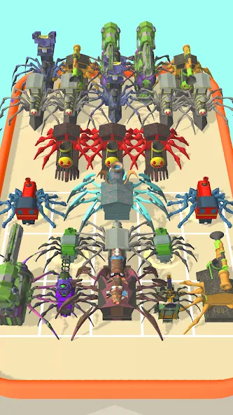 Merge Spider Train  [МОД Много денег] Screenshot 2