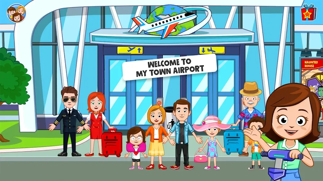 My Town Airport games for kids (Май Таун)  [МОД Бесконечные деньги] Screenshot 1