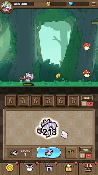 Cat Hero : Idle RPG (Кэт Хиро)  [МОД Unlocked] Screenshot 1