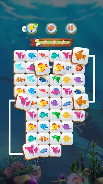 Mahjong Connect Fish World (Мацзян Коннект Рыбный Мир)  [МОД Бесконечные деньги] Screenshot 1