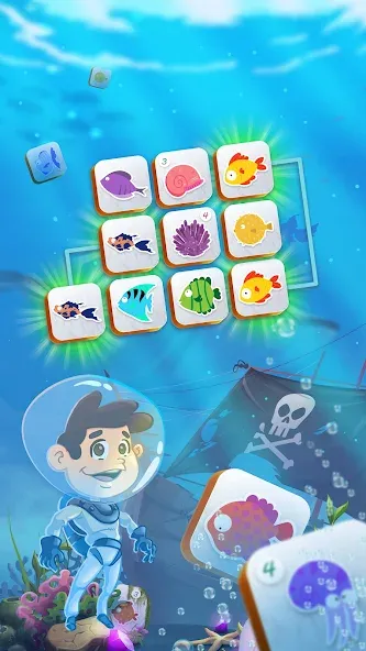 Mahjong Connect Fish World (Мацзян Коннект Рыбный Мир)  [МОД Бесконечные деньги] Screenshot 4