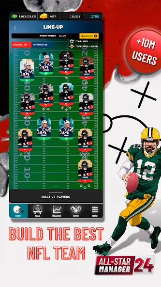 Fantasy Football Bowl Manager (Американ)  [МОД Много денег] Screenshot 2