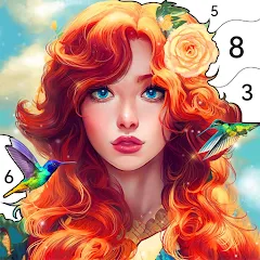 Взлом Girls Paint by Number Coloring (Девочки раскрашивают по номерам)  [МОД Все открыто] - стабильная версия apk на Андроид