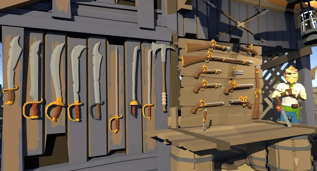 Pirate Polygon Caribbean Sea (Пиратская Полигон Карибское море)  [МОД Много монет] Screenshot 3