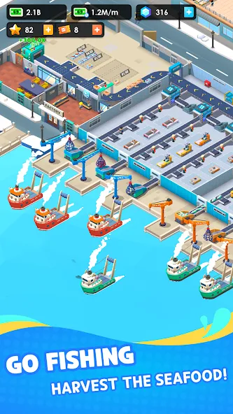 Seafood Inc - Tycoon, Idle (Айдл Сифуд Инк)  [МОД Много монет] Screenshot 2