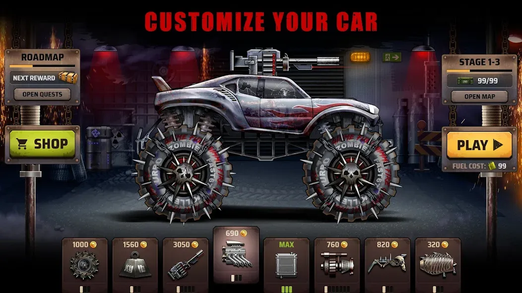 Zombie Hill Racing: Earn Climb (Зомби Хилл Рейсинг)  [МОД Menu] Screenshot 1