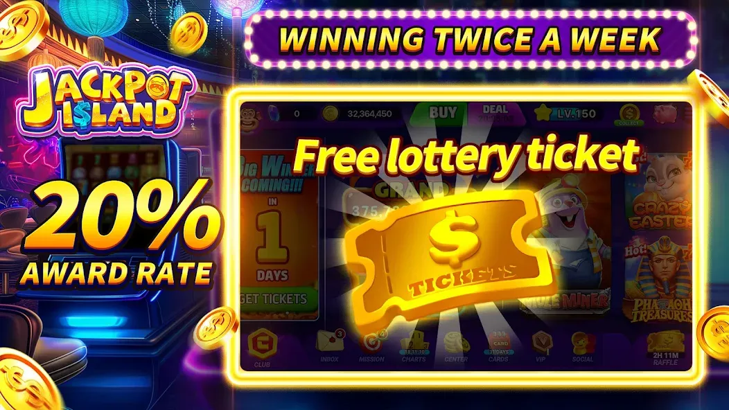 Jackpot Island - Slots Machine (Джекпот Айленд)  [МОД Mega Pack] Screenshot 2