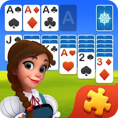 Скачать взломанную Solitaire Jigsaw Puzzle (Солитер Пазл)  [МОД Mega Pack] - полная версия apk на Андроид