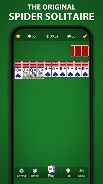 Spider Solitaire Classic  [МОД Много монет] Screenshot 1